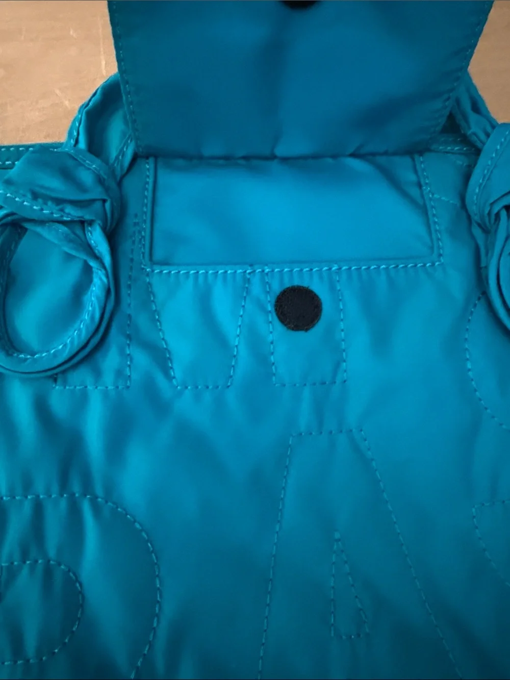 Marc by Marc Jacobs Teal Quilted Nylon Laptop Bag with Knot Handles
